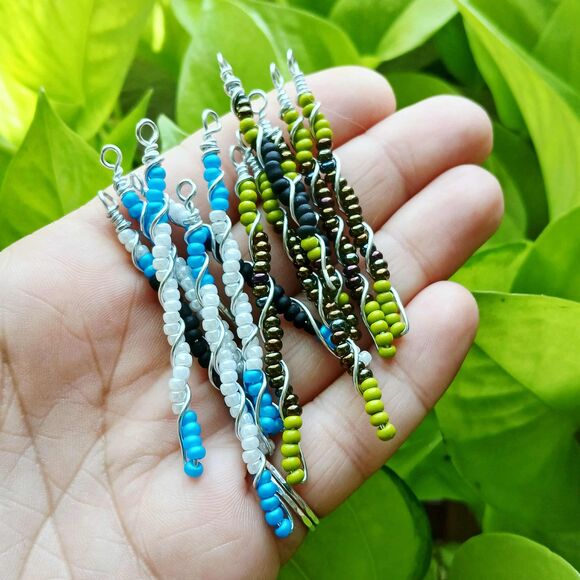 12 Piece Beaded Charm Dangles For Jewelry Making, Seed Bead - Picture 4 of 4